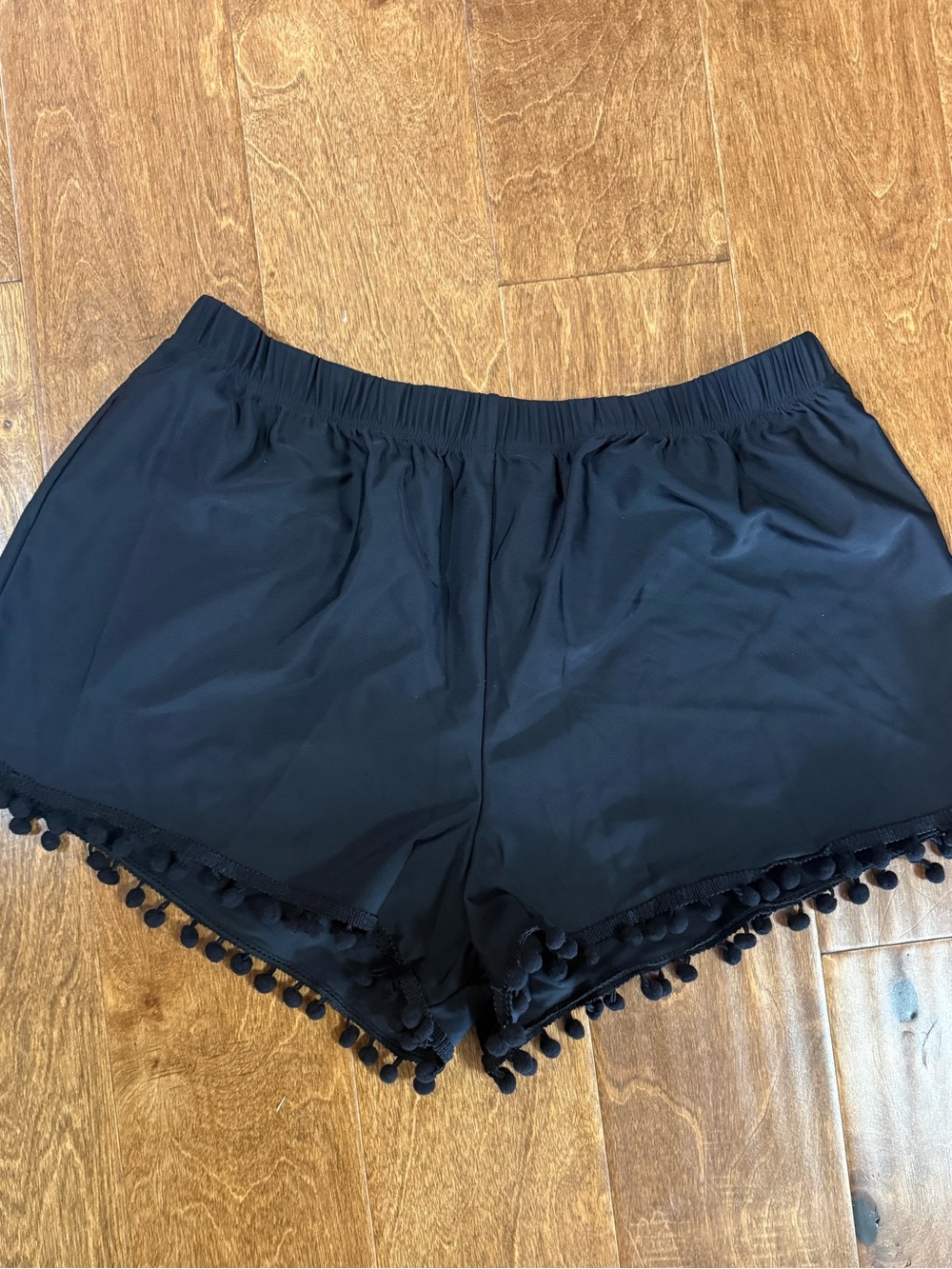 Black Pom Trim Lounge Shorts